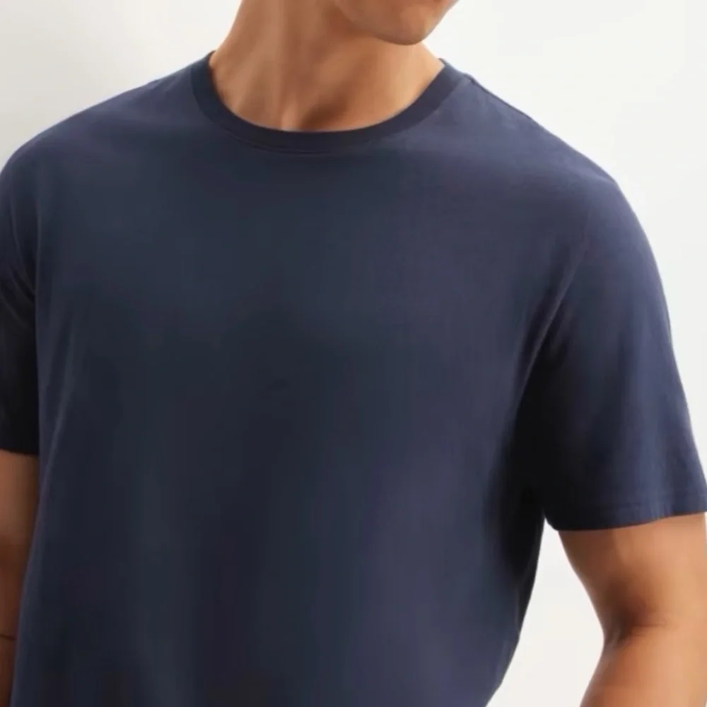 NWT Everlane‎ T-Shirt Men Crew Short Sleeve  Cotton Blue Medium Sustainable - Picture 3 of 4